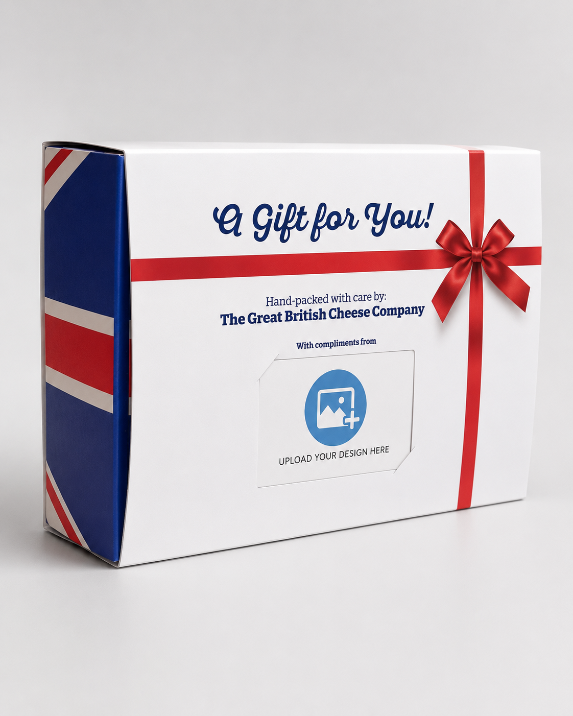 Corporate cheese gift box from The Great British Cheese Company with business card slot